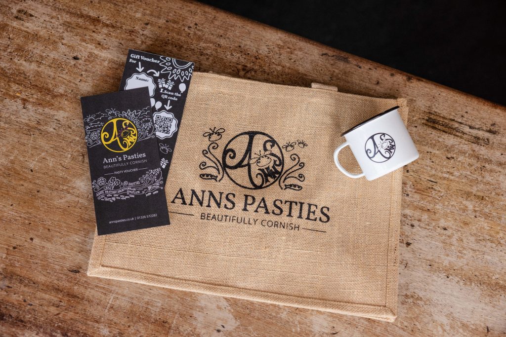 2 Large Pasties Voucher, Jute Bag & Enamel Mug