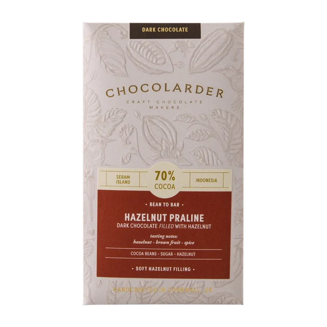 Hazelnut Praline 70% Filled Dark Chocolate Bar
